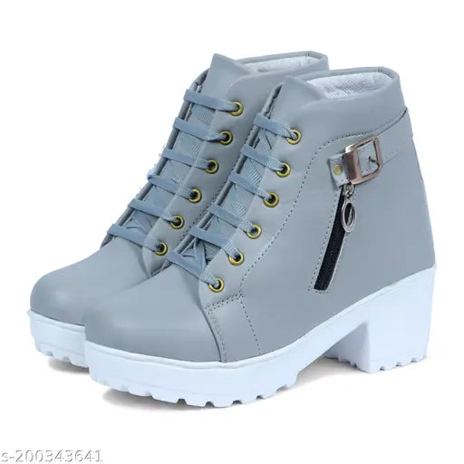 Romds Canvas Modern Casual Latest Chunky Party Stylish Trendy Design Comfortable Boot For Women
